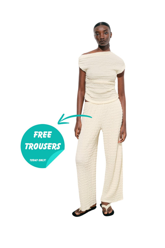 AMELIA | TEXTURED TOP + FREE TROUSERS - Bandorial