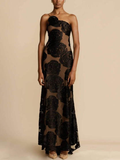 NONA | 3D ROSE MAXI DRESS