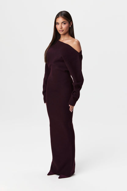 DIANA | OFF-SHOULDER SWEATER DRESS