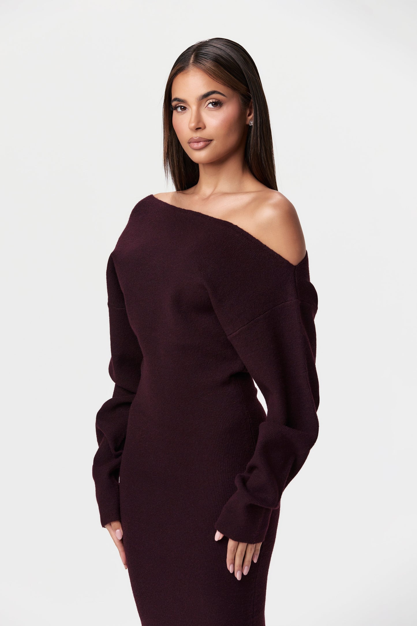 DIANA | OFF-SHOULDER SWEATER DRESS