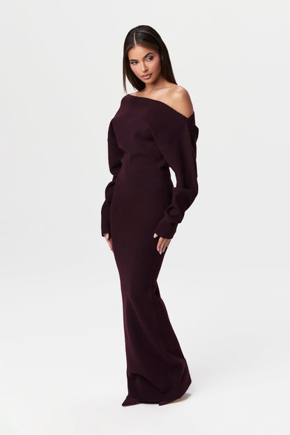 DIANA | OFF-SHOULDER SWEATER DRESS