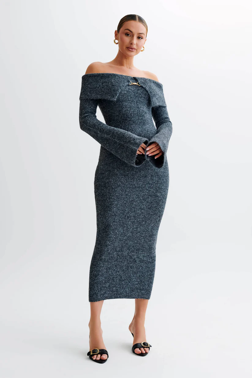 DIANA | OFF SHOULDER KNIT DRESS